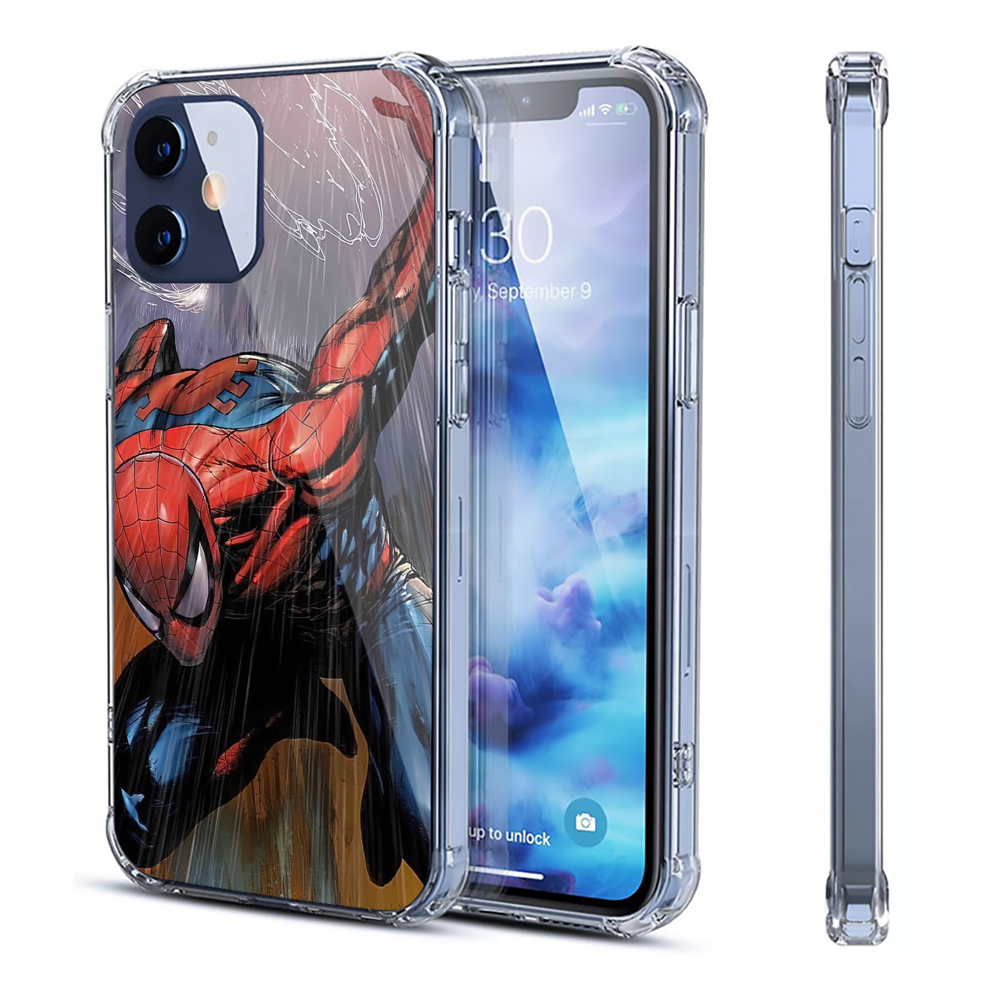 （画像用） Spider Man スパイダーマン 【iPhone 12シリーズ対応】透明スマホケース（クリアソフトケース）